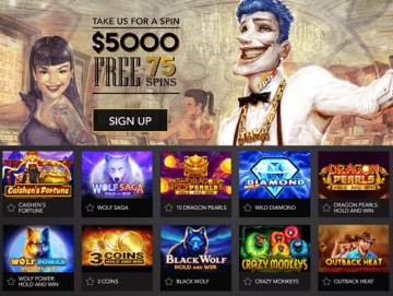 Wild Card City Casino homepage