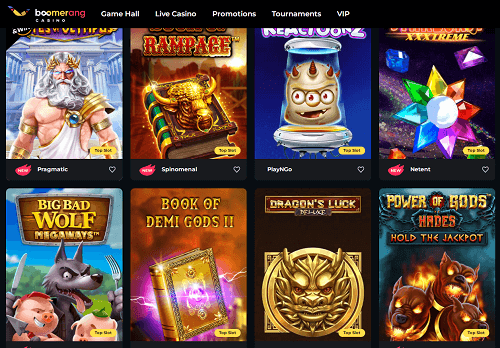 boomerang casino games