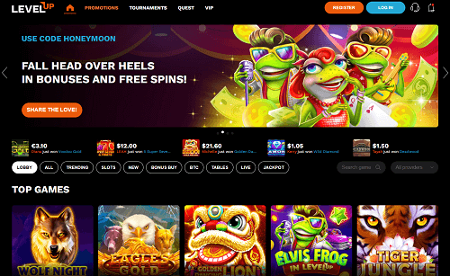 level-up-casino-homepage