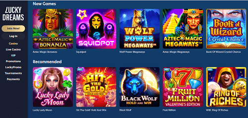 lucky dreams casino games