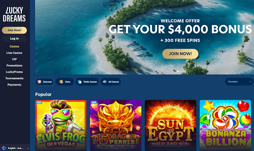 lucky dreams casino homepage