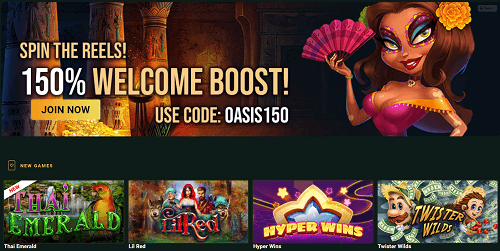 spin oasis casino homepage