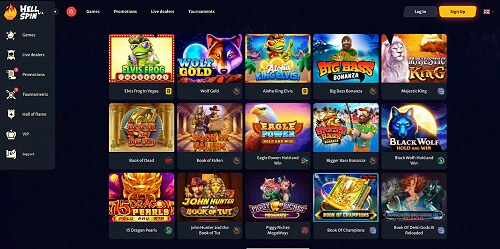 hell spin casino games
