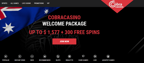 cobra casino homepage