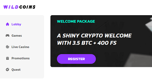 wild coins casino homepage