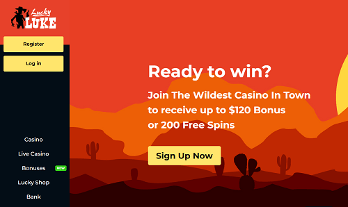 luckyluke casino homepage