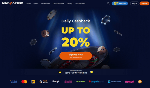 nine casino homepage