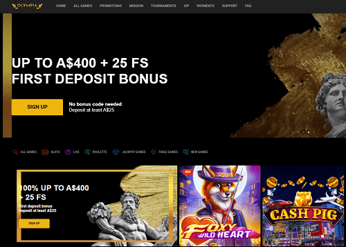olympia casino homepage