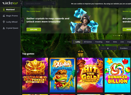 lucky elf casino homepage