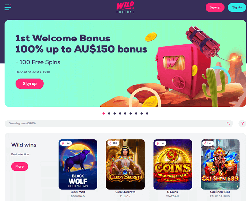 wild fortune casino homepage